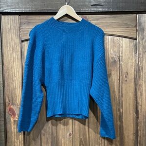 Pink Rose Blue Crew Neck Sweater